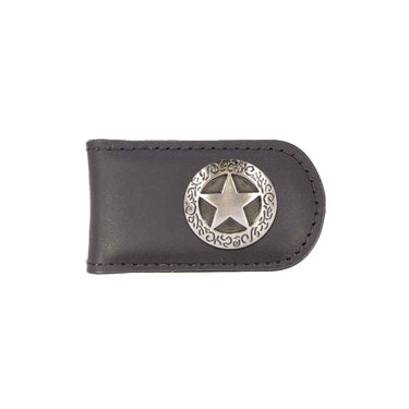 Texas Star Leather Magnetic Money Clip Wallet - Slim Front Pocket Silver Emblem - 6 Colors