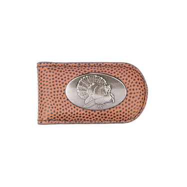 Turkey Leather Magnetic Money Clip Wallet - Slim Front Pocket Silver Emblem - 6 Colors