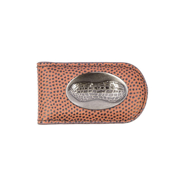 Peanut Leather Magnetic Money Clip Wallet - Slim Front Pocket Silver Emblem - 6 Colors