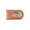 Dolphin Mahi Leather Magnetic Money Clip Wallet - Slim Front Pocket Silver Emblem - 6 Colors