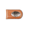 Buck Leather Magnetic Money Clip Wallet - Slim Front Pocket Silver Emblem - 6 Colors
