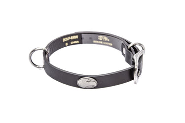 Georgia Southern Eagles Pirates Brown Leather Dog Collar - Antique Silver Logo