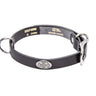 Mississippi State Bulldogs Brown Leather Dog Collar - Antique Silver Logo
