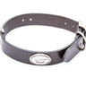 Georgia Bulldogs Brown Leather Dog Collar - Antique Silver Logo