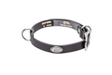 Georgia Bulldogs Brown Leather Dog Collar - Antique Silver Logo