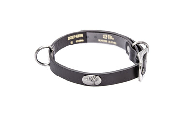 South Carolina Palmetto Brown Leather Dog Collar - Antique Silver Logo