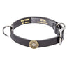 Shotshell Brown Leather Dog Collar - Antique Silver Logo