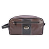 Anchor Men’s Brown Pebble PU Toiletry Bag – Water-Resistant Durable Compact Design for Travel.
