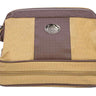 Bass Men’s Khaki Waxed Canvas Toiletry Dopp Bag with Silver Logo