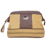 Jesus Fish Men’s Khaki Waxed Canvas Toiletry Dopp Bag with Silver Logo