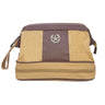 Texas Star Men’s Khaki Waxed Canvas Toiletry Dopp Bag with Silver Logo