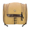 Shotshell Men’s Khaki Waxed Canvas Hanging Toiletry Dopp Bag with Silver Logo