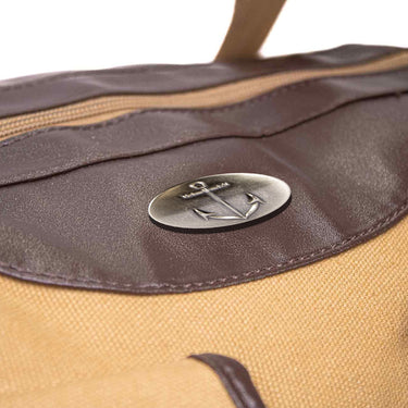 Anchor Men’s Khaki Waxed Canvas Weekender Duffel Bag, Water-Resistant Overnight Travel Bag