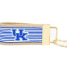 Kentucky Wildcats Preppy Pinstripe Ribbon Keychain with Khaki Webbing and Brass Hardware