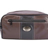 Buck Men’s Brown Pebble PU Toiletry Bag – Water-Resistant Durable Compact Design for Travel.