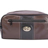Christian Cross Men’s Brown Pebble PU Toiletry Bag – Water-Resistant Durable Compact Design for Travel.