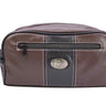 Dolphin Mahi Men’s Brown Pebble PU Toiletry Bag – Water-Resistant Durable Compact Design for Travel.