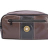 Shotshell Men’s Brown Pebble PU Toiletry Bag – Water-Resistant Durable Compact Design for Travel.
