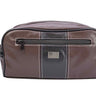 USA Flag Men’s Brown Pebble PU Toiletry Bag – Water-Resistant Durable Compact Design for Travel.
