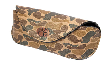 Clemson Tigers Sunglass and Eyewear Case – Camo or Brown Pebble with Protective Snap Closure