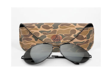 Alabama Crimson Tide Sunglass and Eyewear Case – Camo or Brown Pebble with Protective Snap Closure