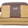 Dolphin Mahi Men’s Khaki Waxed Canvas Toiletry Dopp Bag with Silver Logo