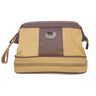 Peanut Men’s Khaki Waxed Canvas Toiletry Dopp Bag with Silver Logo