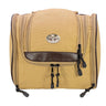 Christian Cross Men’s Khaki Waxed Canvas Hanging Toiletry Dopp Bag with Silver Logo
