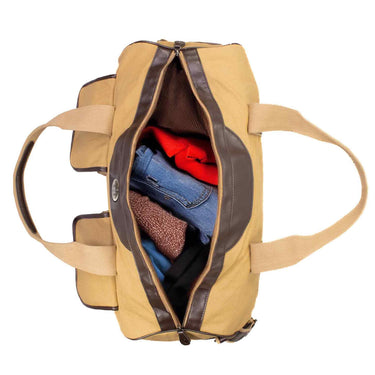Anchor Men’s Khaki Waxed Canvas Weekender Duffel Bag, Water-Resistant Overnight Travel Bag