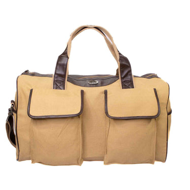 Anchor Men’s Khaki Waxed Canvas Weekender Duffel Bag, Water-Resistant Overnight Travel Bag