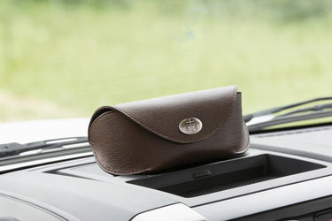 Anchor Sunglass and Eyewear Case – Brown Pebble with Protective Snap Closure