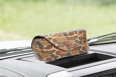 Bass Sunglass and Eyewear Case – Camo or Brown Pebble with Protective Snap Closure