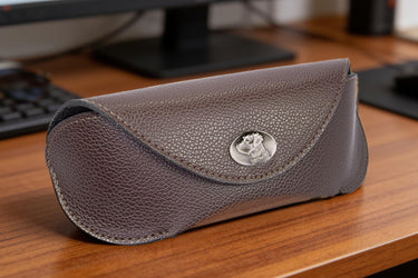 Lab Sunglass and Eyewear Case – Camo or Brown Pebble with Protective Snap Closure
