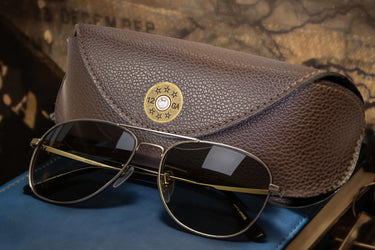 Shotshell Sunglass and Eyewear Case – Camo or Brown Pebble with Protective Snap Closure