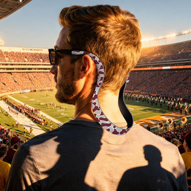 Mississippi State Color Maroon and Gray Camo Style Neoprene Sunglasses Strap