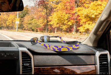 LSU Tigers Color Purple and Gold Camo Style Neoprene Sunglasses Strap