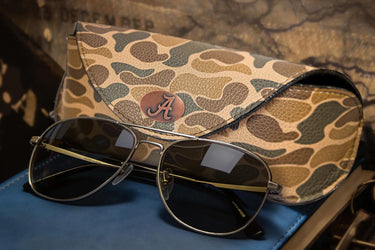 Alabama Crimson Tide Sunglass and Eyewear Case – Camo or Brown Pebble with Protective Snap Closure