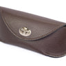 Christian Cross Sunglass and Eyewear Case – Brown Pebble with Protective Snap Closure
