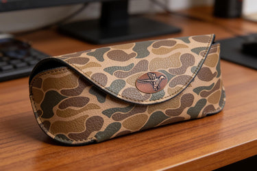 Mallard Sunglass and Eyewear Case – Camo or Brown Pebble with Protective Snap Closure