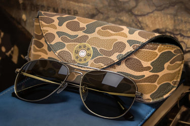 Shotshell Sunglass and Eyewear Case – Camo or Brown Pebble with Protective Snap Closure