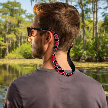 Georgia Bulldogs Color Red and Black Camo Style Neoprene Sunglasses Strap