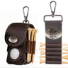 Buck Leather Golf Ball and Tee Holder - Brown or Camo Golf Bag Clip