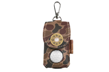 Shotshell Leather Golf Ball and Tee Holder - Brown or Camo Golf Bag Clip