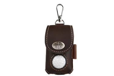 Anchor Leather Golf Ball and Tee Holder - Brown or Camo Golf Bag Clip
