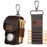American Flag Leather Golf Ball and Tee Holder - Brown or Camo Golf Bag Clip