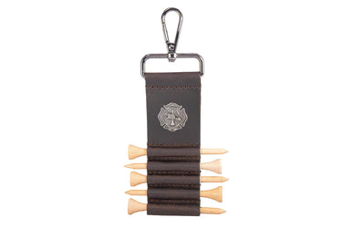 Maltese Cross Leather Golf Ball and Tee Holder - Brown or Camo Golf Bag Clip