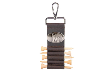 Memphis Tigers Leather Golf Ball and Tee Holder - Brown or Camo Golf Bag Clip