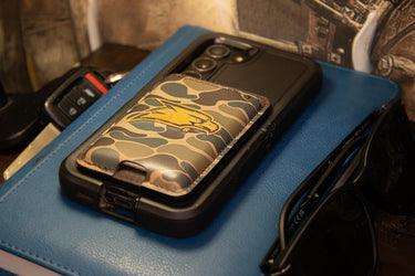 Georgia Southern Eagles Magnetic Phone Card Holder – Brown Burnished Leather or Old School Camo