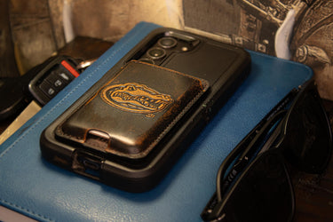 Florida Gators Magnetic Phone Card Holder – Brown Burnished Leather or Old School Camo
