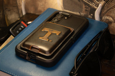 Tennessee Vols Magnetic Phone Card Holder – Brown Burnished Leather or Old School Camo
